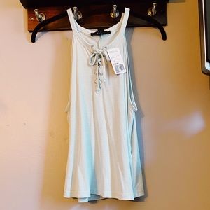 Light blue, tie chest tank top